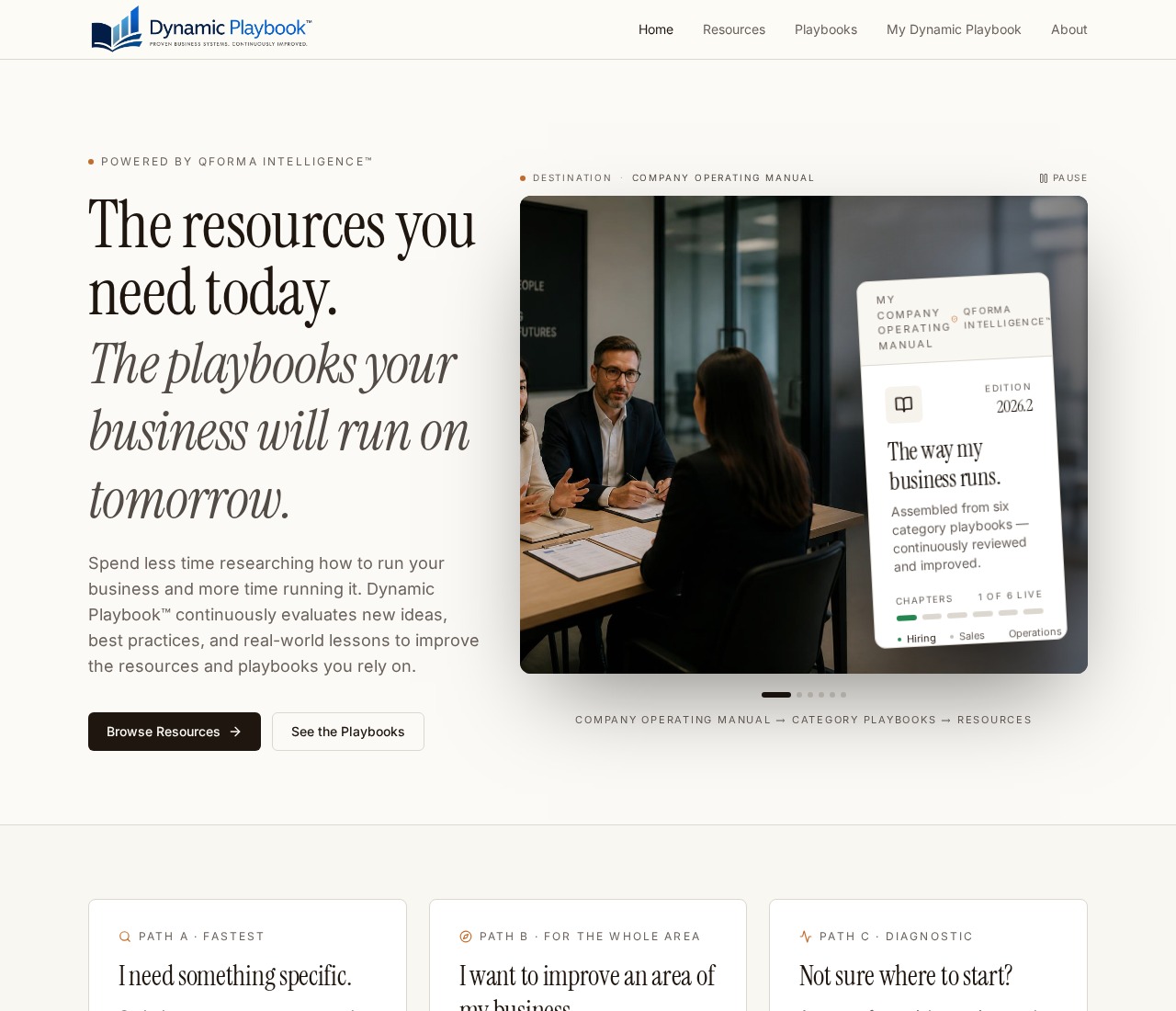 Dynamic Playbook™ product screenshot