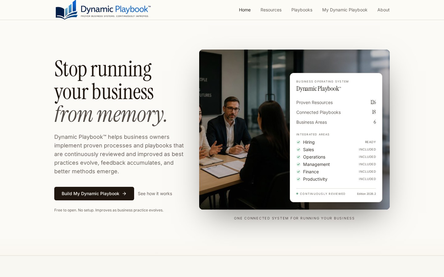 Dynamic Playbook™ product screenshot