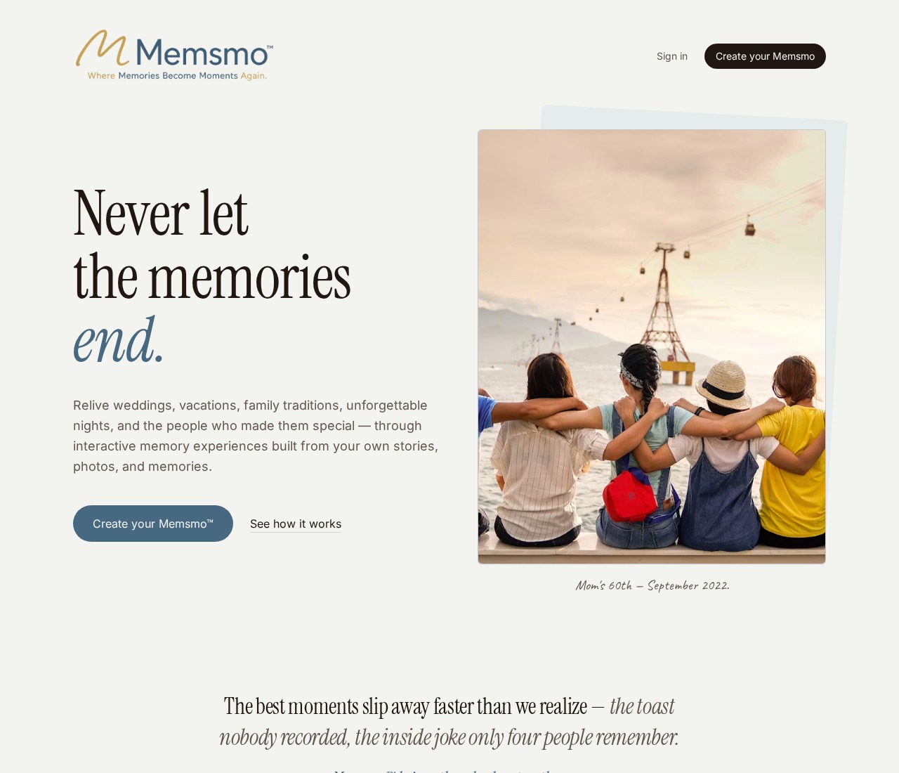 Memsmo™ product screenshot